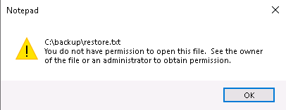 permissions denied