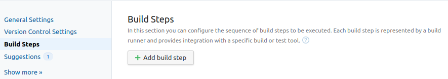 TeamCity build configuration build steps